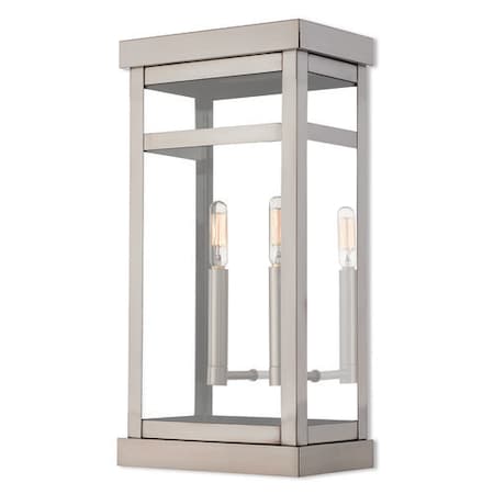 Hopewell 2 Light Brushed Nickel Outdoor Wall Lantern